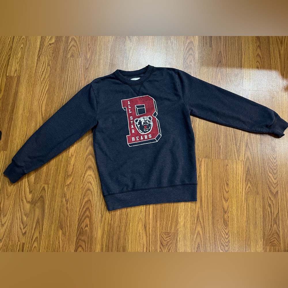 Children’s Place boys’ 10/12 sweatshirt, graphic varsity, navy
